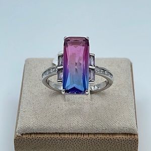 Bomb Party Ring ONLY FOR YOU RBP6644 Blue Purple bicolor Alexandrite/Rhodium
